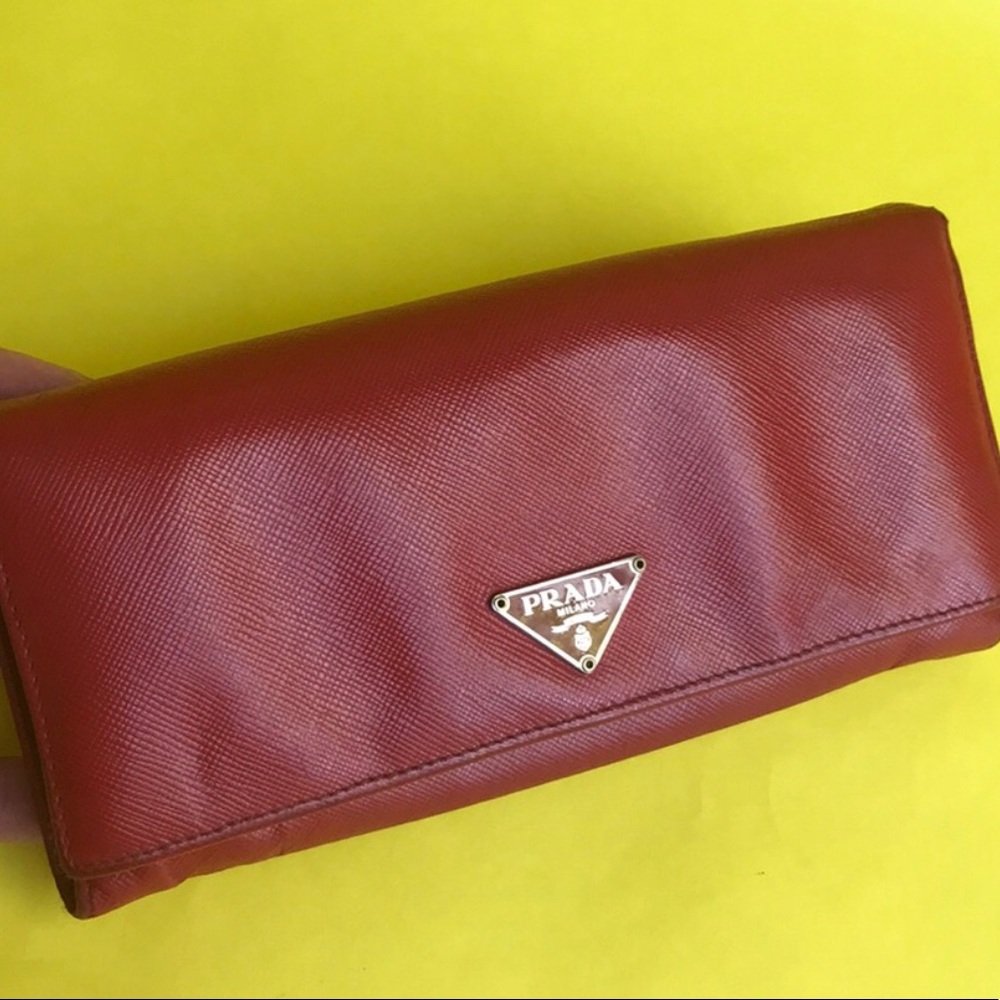Vintage Red Prada leather wallet